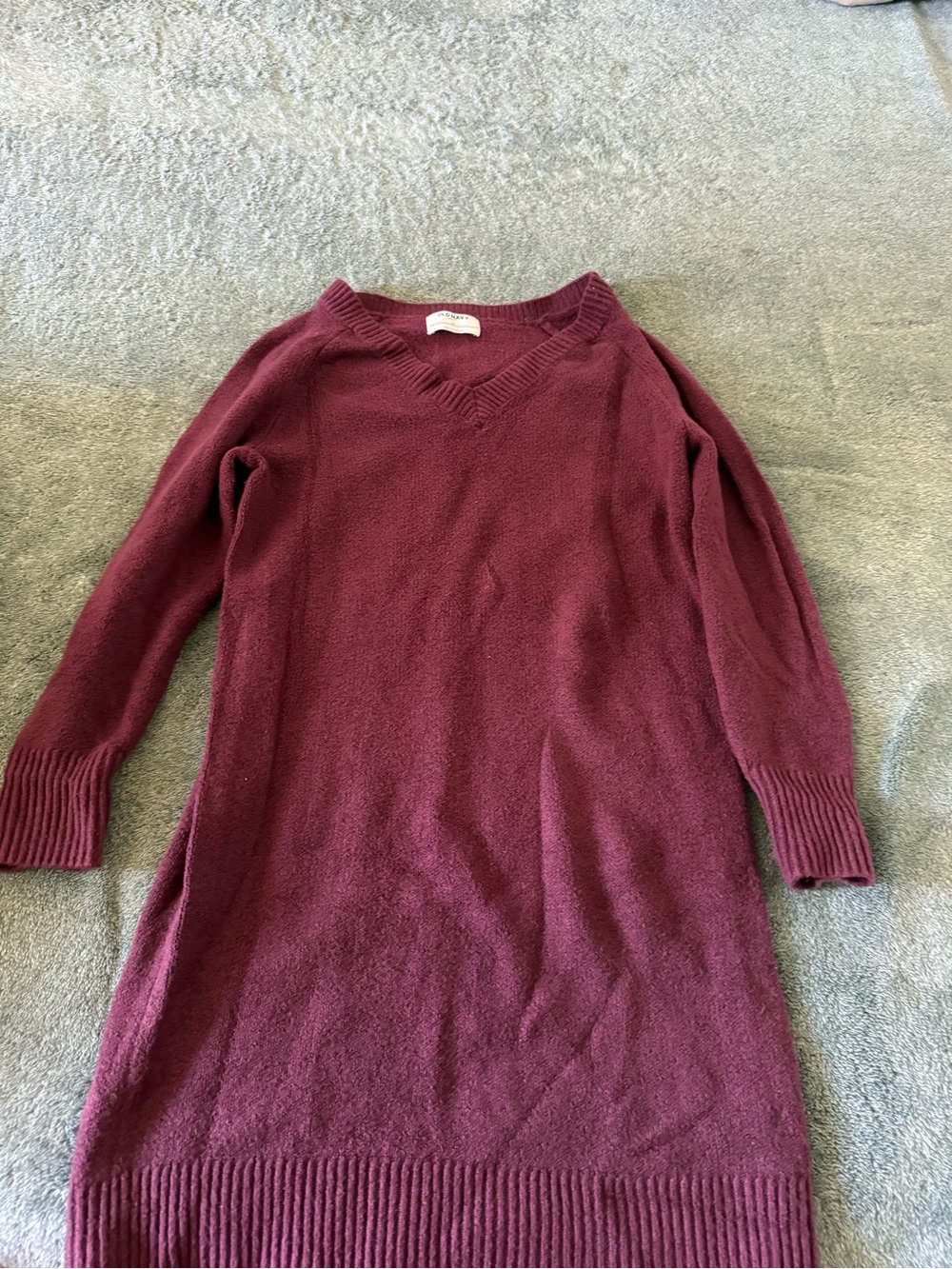 Old Navy Wine V-Neck Longline Sweater